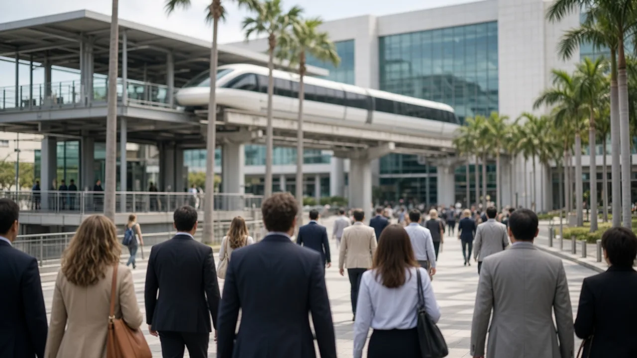 Paradise Road and Monorail Convention Center stop for KBIS attendees reaching LVCC